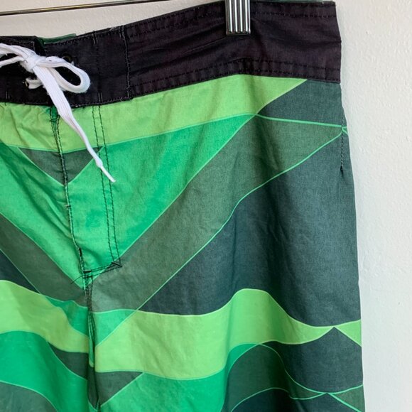 Mountain Dew Green Abstract Board Shorts - Picture 6 of 7
